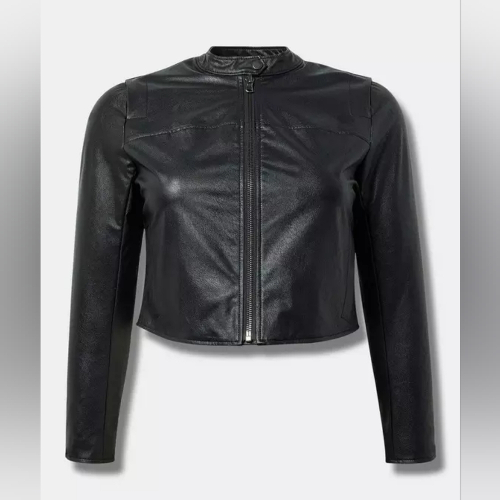 BNWT Torrid Snap Collar Black Moto Jacket